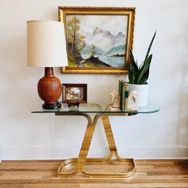 Petite Brass and Glass Console