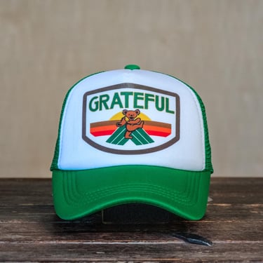 Ready to Ship | Trucker Hat | Hand Printed | Dancing Parks | Green Hat 