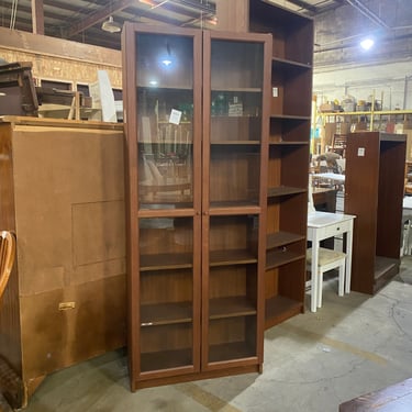 Tall Bookshelf with Glass Doors