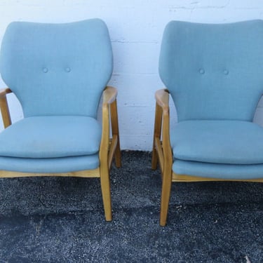 Mid Century Modern Style Maple Side Chairs a Pair 3452