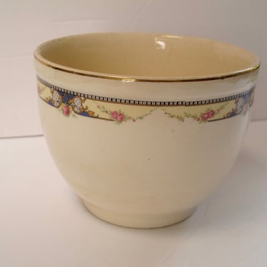 French Country Ironstone Bowl Antique Ironstone Bowl Blue Pink floral Noodle Bowl Gold Rim Ceramic Bowl Primitive Farmhouse Serving Bowl 