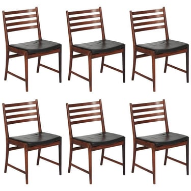 Kai Lyngfeldt Larsen Set of Six Dining Chairs of Brazilian Rosewood 