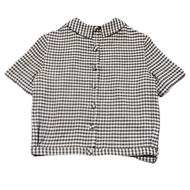 (S) Checkered Women's Short Sleeve Button Up 070122 RK