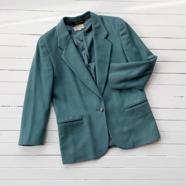 green cashmere coat | 90s vintage L.L. Bean cashmere wool duck egg green blue academia style blazer jacket 