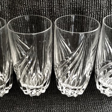Lenox Highball Tumbler Fine Cut Crystal Glass -Discontinued DEBUT Water Glasses~ New with tags~ set of 4~ Mint Condition 
