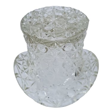 Vintage Fenton Glass Top Hat Daisy & Button Design Toothpick Vase Candy Bowl (M2 