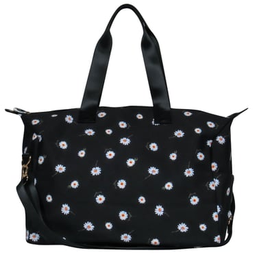 Alice &amp; Olivia - Black Daisy Print Duffle Bag