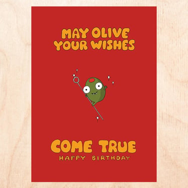Olive Your Wishes Birthday Card