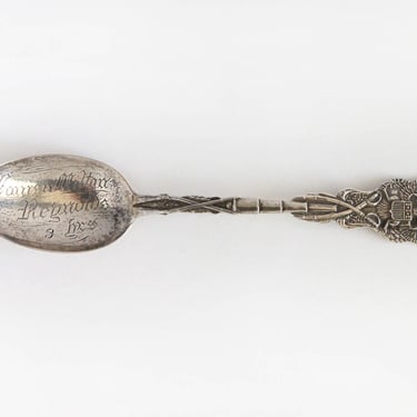 Antique Civil War Commemorative Sterling Silver Souvenir Spoon - The Great Seal of the U.S. with Crossed Swords and Crossed Rifles 