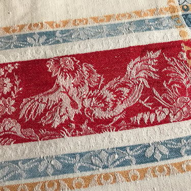 French Farmhouse Tablecloth, Damask Chickens, Monogram, Adorable Chicken Design, French Farmhouse 
