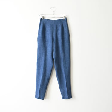vintage GAP linen trousers, 90s tapered high waist pants 