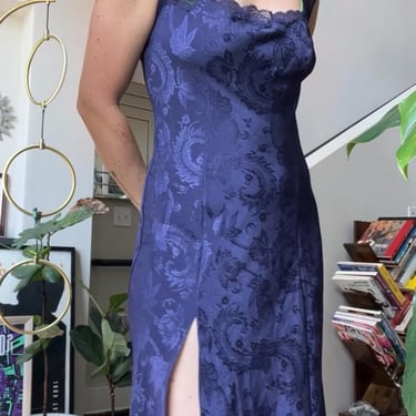 VTG 90s Navy Blue Deadstock Gold Label Victoria’s Secret Slip Dress 