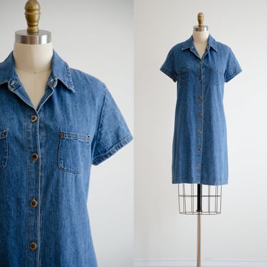 denim mini dress 90s y2k vintage short sleeve jean dress 