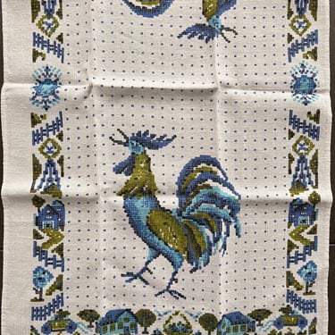 Kitchen towel Rooster 1960s perfect 