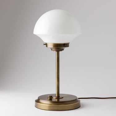 Mid-Century Modern Desk Lamp - Hand Blown Glass - Brass  Lighting - Table Lamp - Art Deco Light - Desk Fixture 