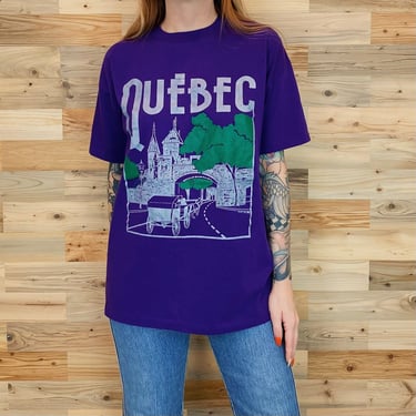 Quebec Canada Vintage Travel Tee Shirt 