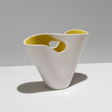 VASE EN FAÏENCE DOUBLE OUVERTURE, FERNAND ELCHINGER, 1950s