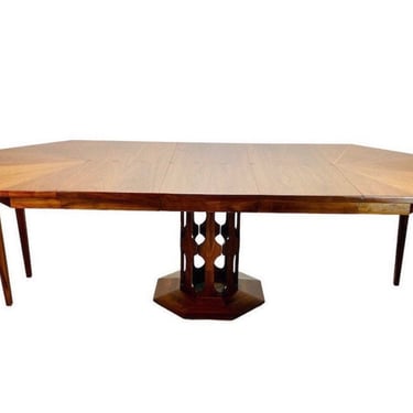 Mid-Century Modern Harvey Probber Walnut Octagonal Dining Table With Three Extensions for Foster McDavid 