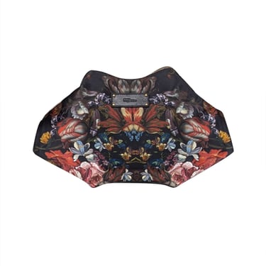 Alexander McQueen - Black w/ Red & Blue Floral Print Satin Manta Clutch Bag