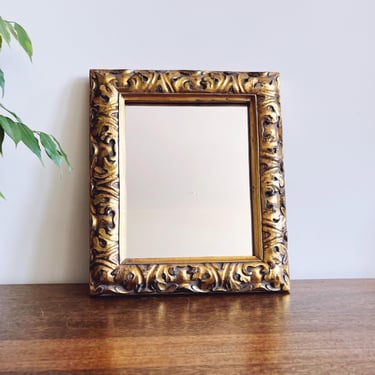 Vintage Ornate Gold Framed Wall Mirror 