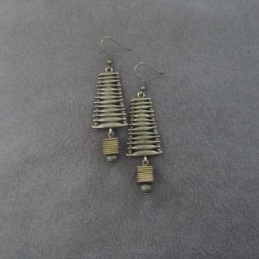 Bronze mid century modern earrings 33 