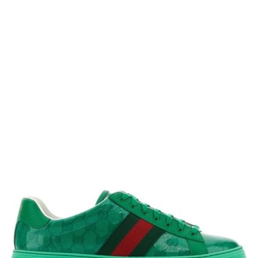 Gucci Man Green Gg Crystal Fabric Ace Sneakers