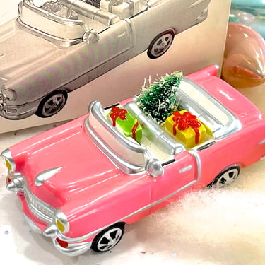 VINTAGE: Dept 56 Original Snow Village "Christmas Cadillac" in Box - #541351 - Hand-Painted Ceramic Accessory - SKU 00035005 