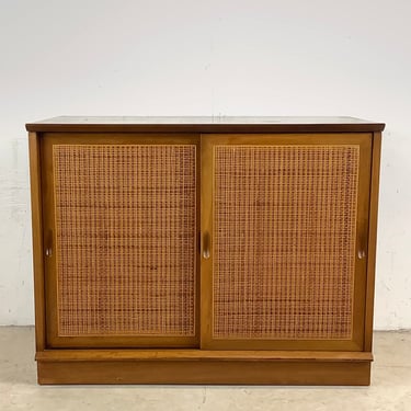 Mid-Century Modern Cane Front Cabinet 