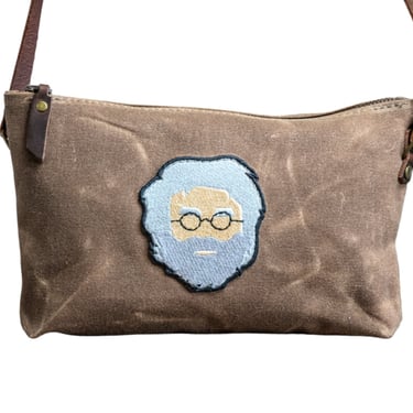 Applique Small zipper bag | Handmade Waxed Canvas crossbody Purse | JERRY | Icon Collection 