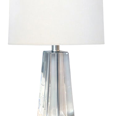 A Solid Crystal Obelisk-form Table Lamp