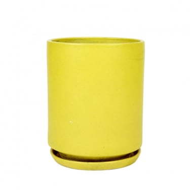 Large Matte Yellow Gainey Planter with Saucer
