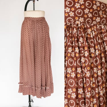 Antique Skirt 1920s Cotton Calico Petticoat M 