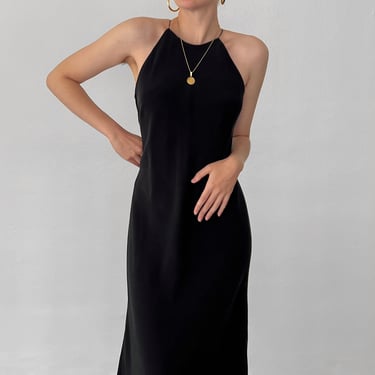 Vintage Ralph Lauren Noir Silk Midi Dress