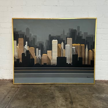 Abstract Skyline Painting on Canvas by Franco 