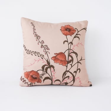 Poppy floral accent pillow 12