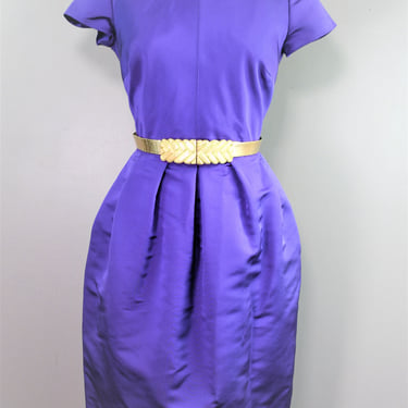 Oscar de la Renta - Purple Taffeta - Cocktail Dress - Size 10 