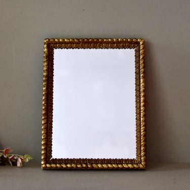 Vintage  Mirror in Gilded Wooden Frame  Wall Decor Retro Wooden Frame Mirror Home Decor 