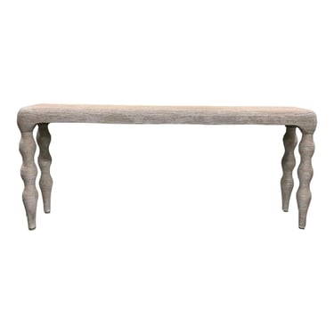 Organic Modern White Wash Finished Rope Console Table