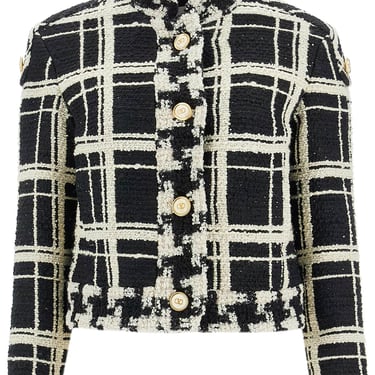 Valentino Garavani "Macro Check Tweed Jacket For Women