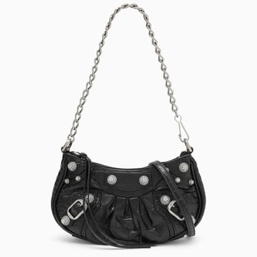 Balenciaga Black Croco-Print Le Cagole Mini Bag With Chain Women