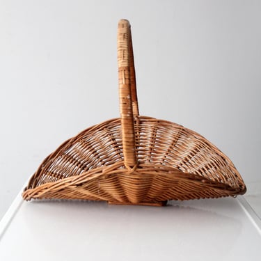 vintage wicker catchall firewood basket 