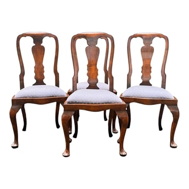 18th Century Reproduction Queen Anne Dining Chairs - Set of 4 