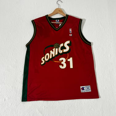 Vintage Seattle SuperSonics Brent Barry #31 Red Alt Jersey Sz. 44