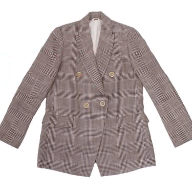 Brunello Cucinelli Linen Houndstooth Blazer*