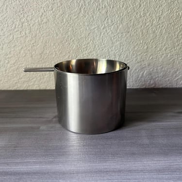 Vintage Arne Jacobsen for Stelton Denmark stainless AJ Cylinda Line Revolving Ashtray 