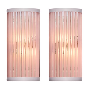 Murano Glass Pink “Cannette” Sconces