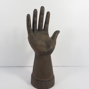 Vintage Cast Iron Hand Statue - Cast Iron Brown Hand Mold 