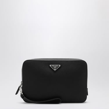 Prada Black Saffiano Leather Pouch Men