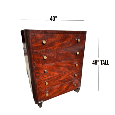 Art Deco 1950’s Rounded Tall Boy Chest of Drawers