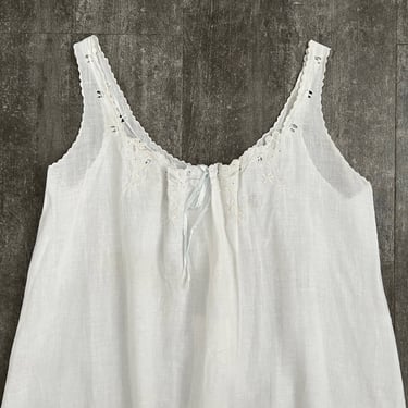 Antique linen chemise . vintage 1910s dress . size small to large 